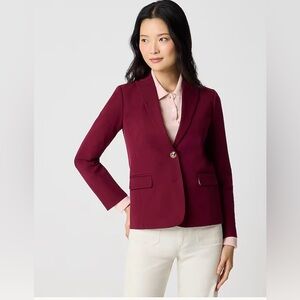 J. Crew Cotton Blend Two Button Blazer in Vintage Burgundy Size 6. NWT